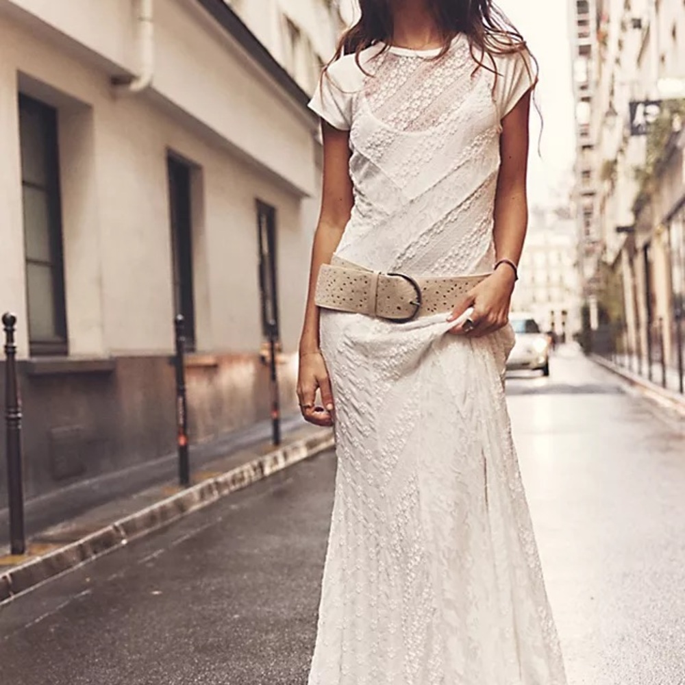 Free People Cypress White Lace Maxi Dress